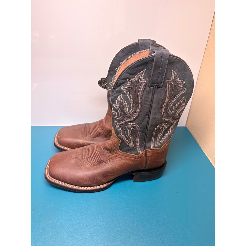 Dan Post Mens 8.5D Winslow Brown Black Leather Square Toe Cowboy Boots DP4556 - Picture 10 of 16